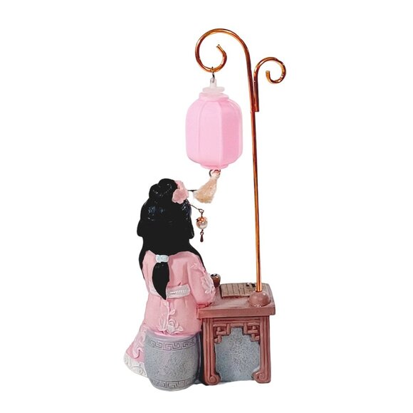 Pink Geisha Girl Anime Doll Lantern Figurine Desk Decor Figurine - Picture 5 of 6